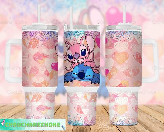 Stitch And Angel 40oz Tumbler, Stitch And Angel Tumbler