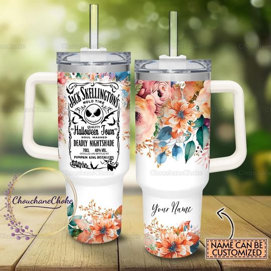 Jack Skellington 40oz Tumbler, Jack Skellington Tumbler, Horror Tumbler
