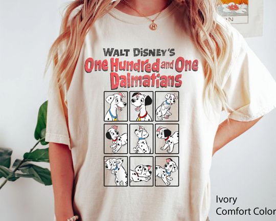 Retro 101 Dalmatians Puppy Group Shot Portrait Boxes  Shirt