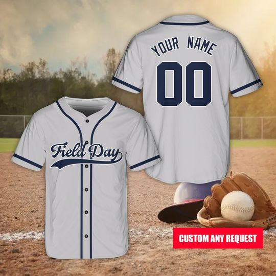 Custom Field Day Trip Baseball Jersey Personalized Field Day Let The Game Begin Jersey
