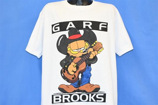 90s Garf Garth Brooks Garfield Comic Strip Funny Country Music Spoof t-shirt