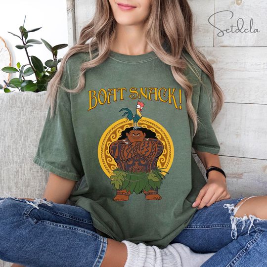 Vintage Maui And Hei Hei Boat Snack Comfort Colors Shirt, Disney Moana Pua Pig Sweater, Magic Kingdom Shirt, WDW Family Family Holiday Trip