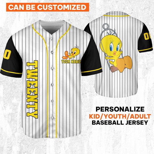 Personalize Looney Tunes Tweety, Baseball Team, Gift for Space Jamz Fans