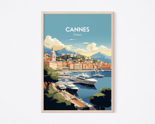 Discover Cannes Travel Print - French Riviera Print, Cannes Film Festival Print