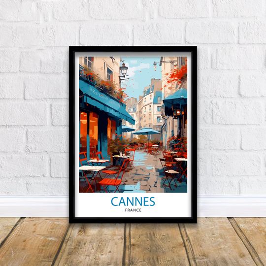 Cannes France Travel Print  Cannes Wall Decor Cannes Poster