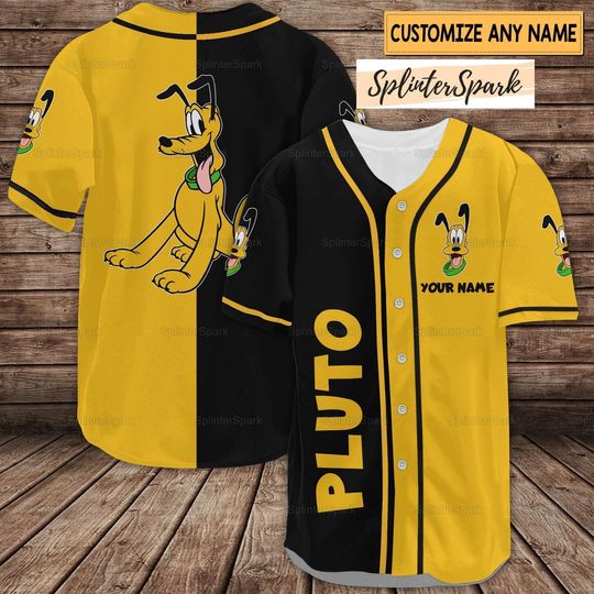Pluto Dog Jersey Shirt, Disney Pluto Baseball Jersey, Custom Pluto Baseball Shirt