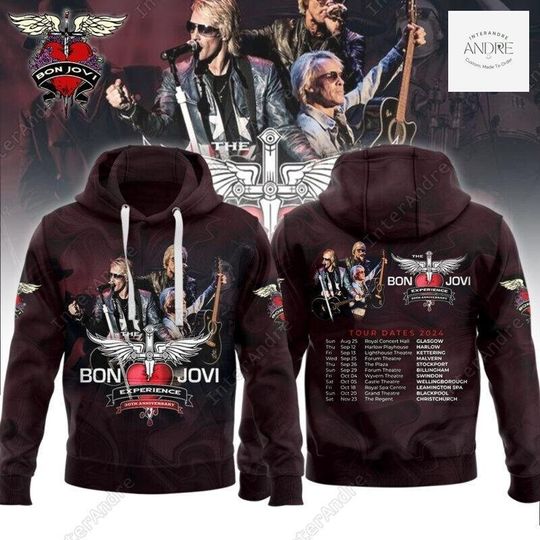 Bon Jovi Hoodie, Bon Jovi Shirt, Bon Jovi 2024 Tour Hoodie, Bon Jovi Concert 2024 Hoodie, Bon Jovi Merch, Bon Jovi Gift, Music Hoodie