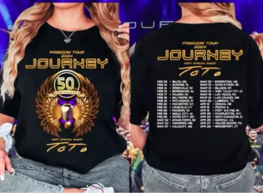 Journey Freedom Tour 2024 Shirt, Journey With Toto 2024 Concert Shirt