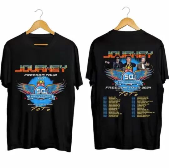 Journey Freedom Tour 2024 Shirt, Journey With Toto 2024 Concert Shirt
