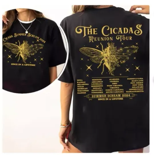Cicadas Summer Scream Reunion Tour 2024 Shirt, The Cicada Concert Tour,new new.
