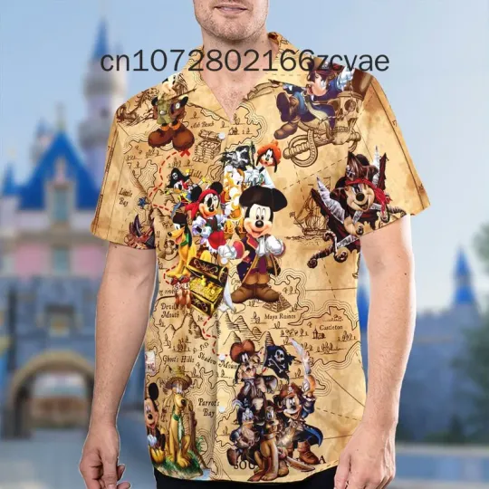 Funny Mickey Pirate Party Hawaiian Shirt 2024  Disney Mickey  Hawaiian Shirts
