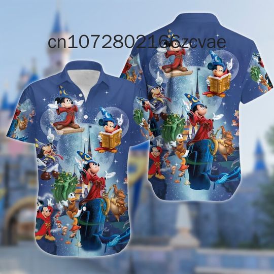 Mickey Mouse Fantasia Hawaiian Shirt Fashion Summer  Shirt Disney Hawaiian Shirt