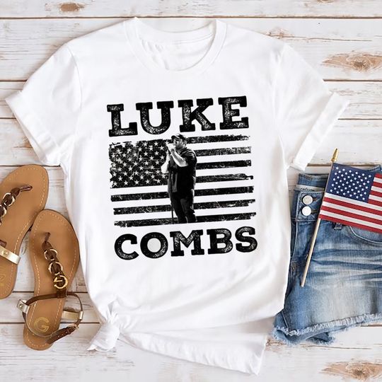 Lukee Comb USA Flag T-Shirt, Lukee Comb Graphic Tee, 2024 Tour Lukee Comb Shirt