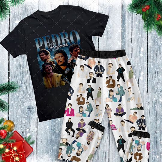 Pedro Pascal Pajamas Set, Personalized Family Pajamas, Family Christmas Pajamas Set