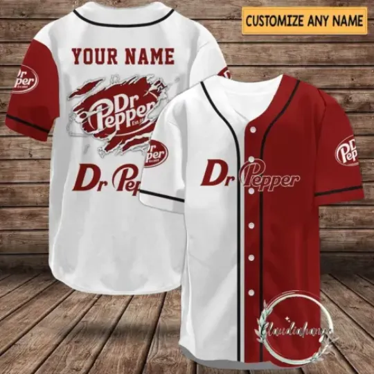 Personalized Dr Pepper Baseball Shirt, Dr Pepper Jersey Shirt