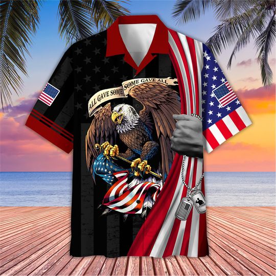 Proud Veteran Hawaiian Shirt, All Gave Some Veteran Shirt, Aloha Hawaiian Shirt, Gift For Veteran, Father's Day Gift, Vet Memorial Day