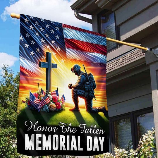 Veteran Memorial House Flag, Military Veteran Memorial Flag, Memorial Day Flag