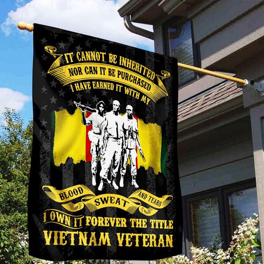 Blood Sweat And Tears Flag, Proud Veteran Flag, Memorial Day House Flag