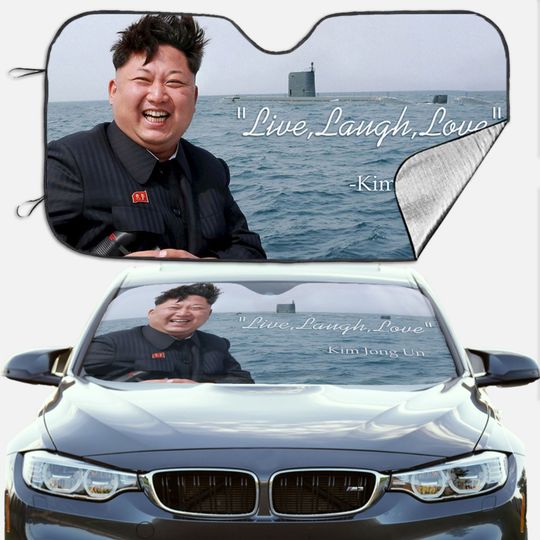 Kim Jong Un Live Laugh Love Car Windshield Sun Shade