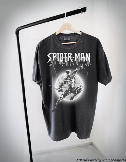 Vintage Black Spiderman Shirt, spiderman shirt, black spidey shirt