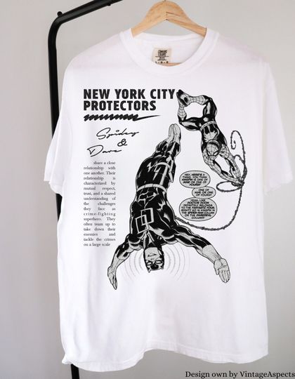 New York City Protectors Shirt, spiderman T-shirt, daredevil shirt, spiderman marvel comic book shirt, daredevil marvel shirt