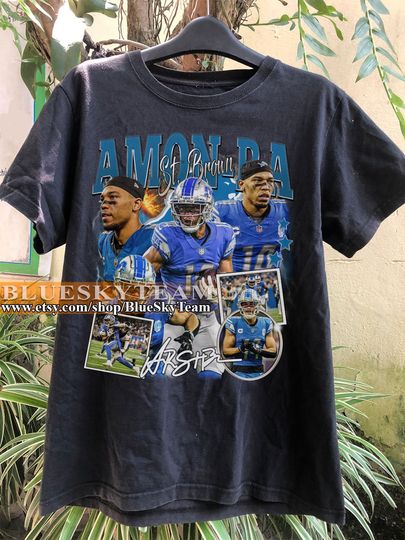 Vintage 90s Graphic Style Amon-Ra St. Brown T-Shirt, Amon-Ra St. Brown shirt, Retro American Football Bootleg