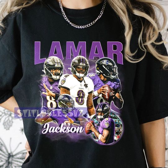 Vintage 90s Lamar Jackson Shirt,Football Gift For Fan,American Football Shirt