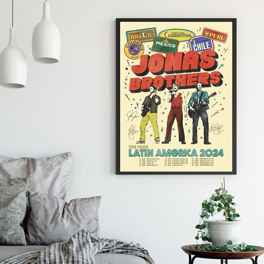 Jonas Brothers Latin America 2024 Tour Poster, home  Decor