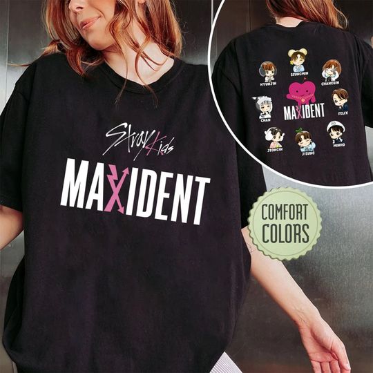 Stray Kids Maxident 2 Sided Shirt, SKZOO Characters shirt, Stray Kids World Tour 2024 Shirt