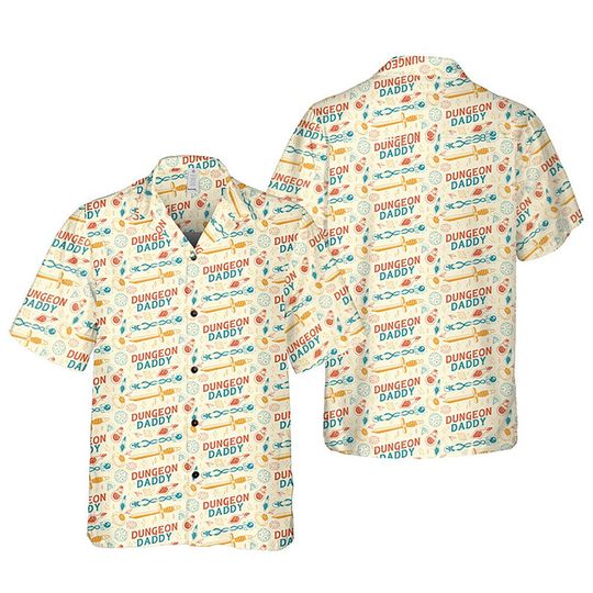Dungeon Daddy Shirt, DnD Hawaiian Shirt, DnD Dad Shirt, Dice shirt, Dungeons And dragons