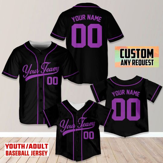 Discover Custom Team Name And Number Baseball Jersey, Personalized Baseball Jersey