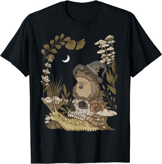 Cottagecore Mushroom Botanical Witchy Frog Goblincore T-Shirt