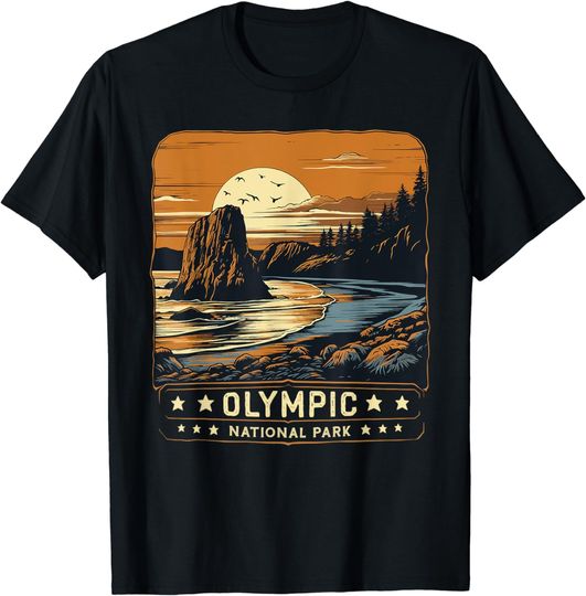 Vintage Olympic National Park Shirt Washington Adventure Ret T-Shirt
