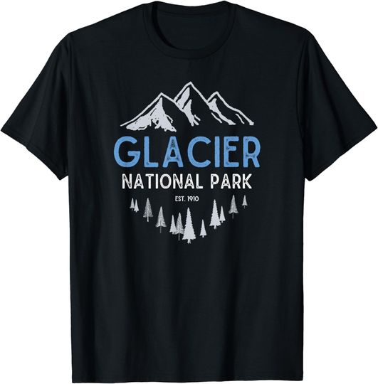 Glacier National Park T-Shirt Retro Vintage Shirt Montana
