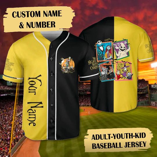 Personalized The Nightmare Before Christmas Baseball Jersey, Jack Skellington
