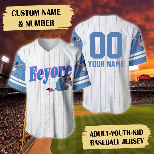 Discover Personalized Donkey Baseball Jersey, Custom Name Animated Donkey Baseball Jersey