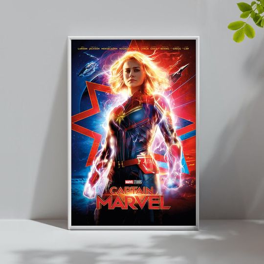 Captain Marvel Movie Poster, Movie Poster, Home Decor