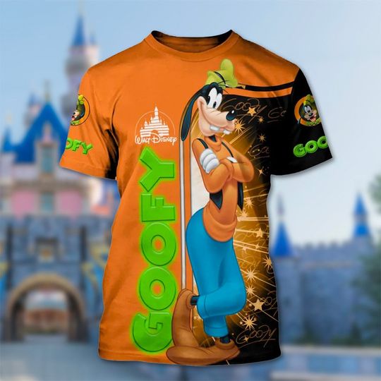 Goofy Cartoon Outfits Unisex Casual T-shirt, Mickey Mouse Friend Animation Character