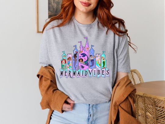 Mermaid Vibes Disney Shirt, Disney Princesses Mermaid Shirt