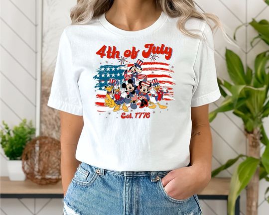 Disney 4th of July Tee, Disney Flag 4th July Shirt, Disney 4th of July Tee