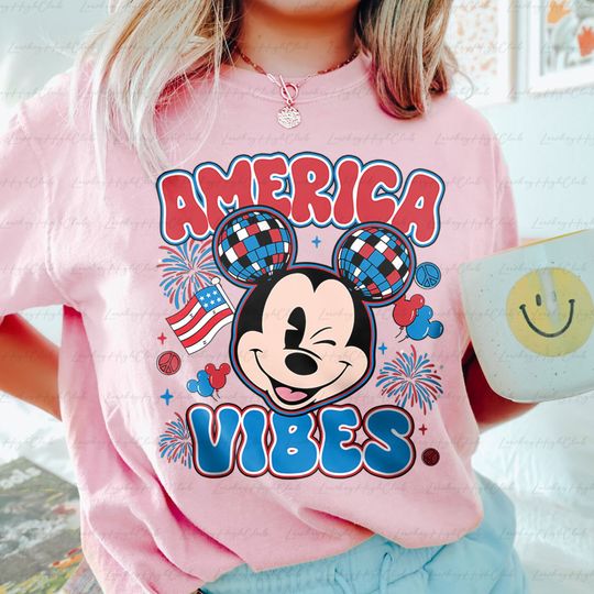 Retro Mickey America Vibes 1776 Shirt, Mickey Freedom Party Shirt, WDW 4th July