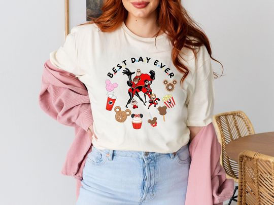 The Incredibles Shirt, Best Day Ever Shirt, The Parr Family Shirt, Mr. Incredible Shirt, Elastigirl Shirt, Violet Parr and Dash Parr Shirt