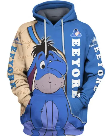 Discover Cute Eeyore Winnie The Pooh Disney 3D Hoodie