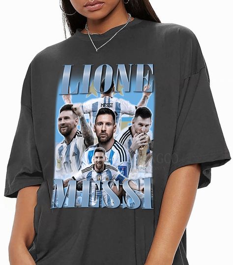 Lionel Messi Vintage Bootleg Tee, Lionel Messi Vintage Graphic Shirt