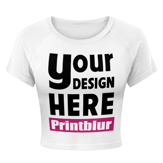 Custom 3D Youth Cropped Raglan T-shirt