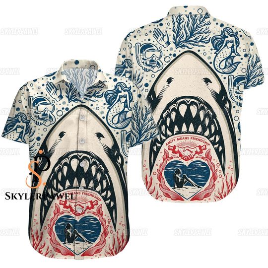 Shark Button Shirt, Jaws Button Shirt, Shark Shirt, Jaws Shirt, Shark Jaws Shirt, Jaws Movie Shirt