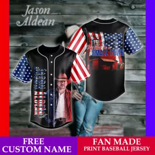 Personalized! Jason Aldean Try That In A Small Town, Baseball Jersey Shirt