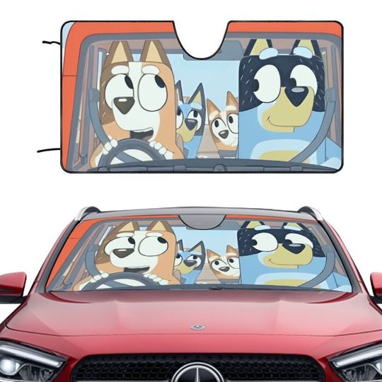 BlueyDad Car Sun Visor, Animated Car Sun Visor, Anime Car Decoration, BlueyDad Lover