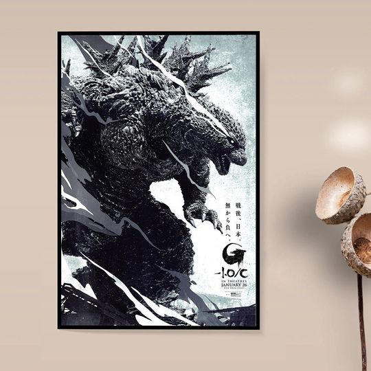 God zilla Minus One Poster, God zilla Japanese Movie Poster, Movie Poster