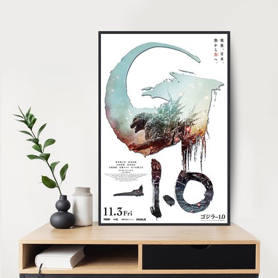 God zilla Minus One Poster, God zilla Japanese Movie Poster, Movie Poster